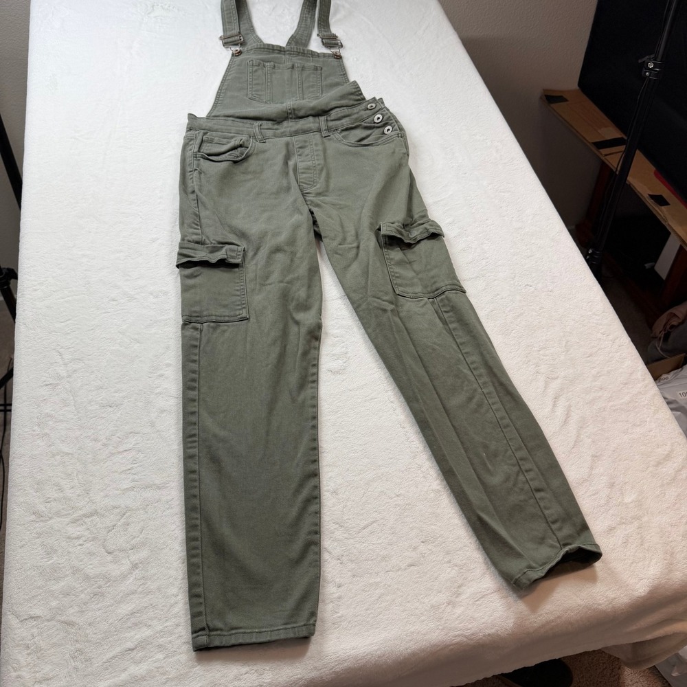 Forever 21 Olive Green Cargo Denim Overalls - Picture 2 of 13